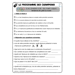 Le programme des champions